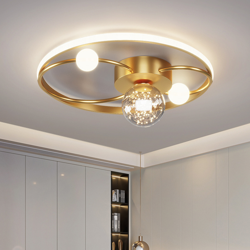 Gold Round Led Ceiling Lamp for Bedroom Living Roo..